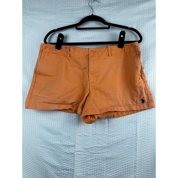 Ralph Lauren Sport Girl's Shorts Bottoms Orange 100% Cotton Flat Front Size 12 - Picture 3 of 8